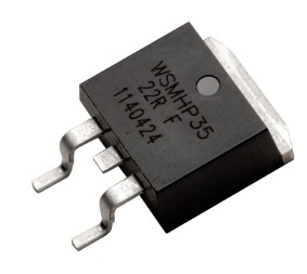 The WSMHP series of non-inductive thick-film resistors is available in TO-263 SMT packages, with ratings to 35 W.