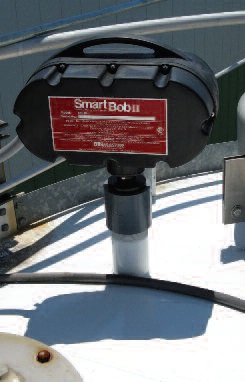A bob-style sensor provides high accuracy when mounted near the outer perimeter of the tank.