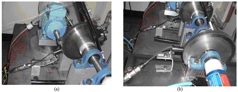Photograph of the speed transducer for (a) ring and (b) dynamometer