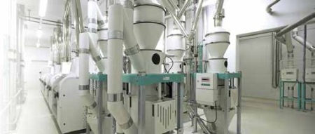Automatic hopper scales from Bühler for in-plant process control.