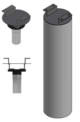 The ToughSonic 30 sensors were mounted in the top of a closed "air pouch or bell" (a tube of 32 inches long and 8 inches diameter)