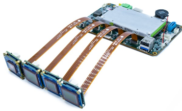 Designed for the Jetson TX2, the Quartet Carrier Board can connect to four cameras in space-constrained applications