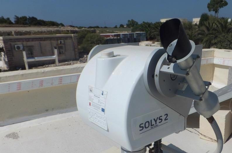 The SOLYS2 with CHP1 pyrheliometer on the roof of the Institute for Sustainable Energy