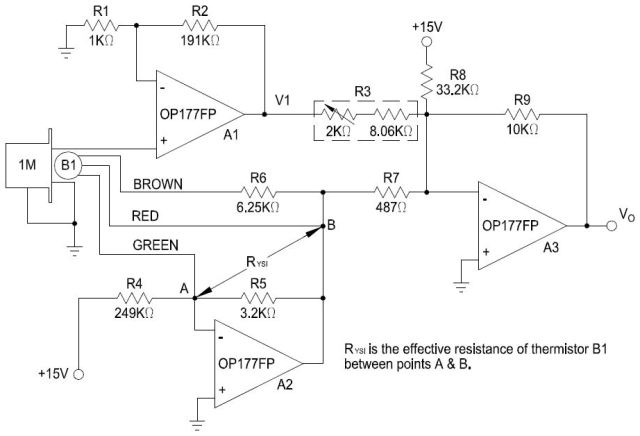 Radiometer circuit with temperature compensation
