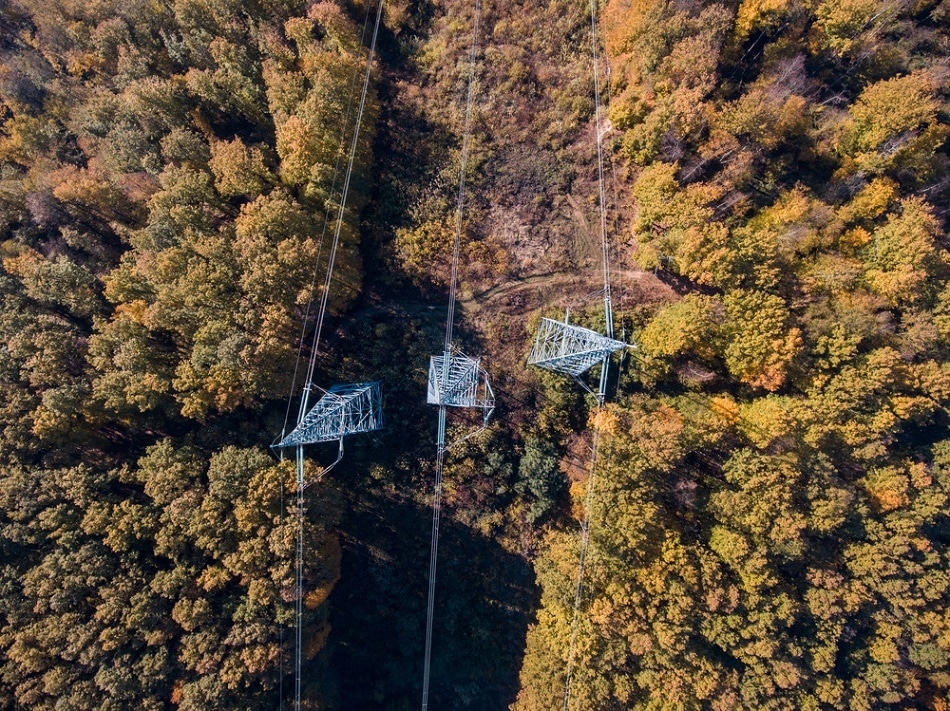 Industrial Camera technology alongside a UAV can also be used to inspect large scale infrastructure such as power lines.