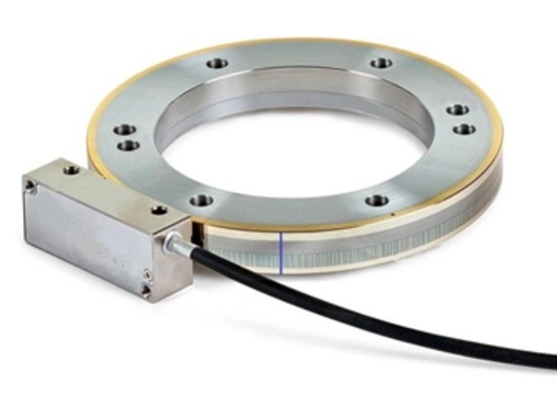 A ring encoder with low axial height and large diameter.