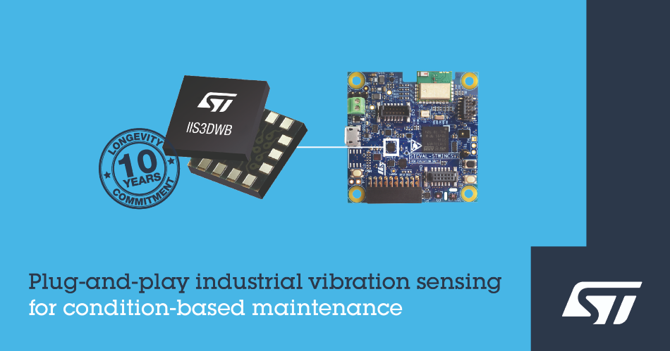 STMicroelectronics Breaks Down Barriers to Broad Adoption of Vibration Monitoring in Industry 4.0 Applications