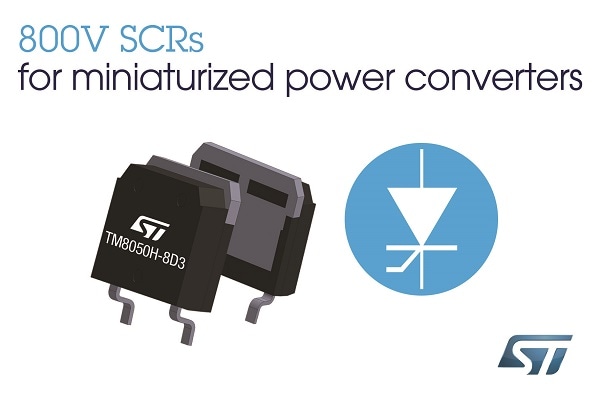 STMicroelectronics Drives Power-Module Miniaturization with High-Temperature Surface-Mount Silicon Controlled Rectifiers