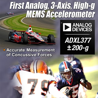 Analog Devices Unveils First-of-its-Kind Analog 3-Axis, High-g MEMS Accelerometer