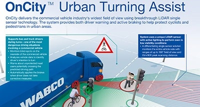 WABCO Launches OnCity Urban Turning Assist System to Protect Vulnerable Road Users