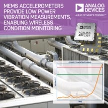 Analog Devices’ MEMS Accelerometers Provide Low Power Vibration Measurements, Enabling Wireless Condition Monitoring