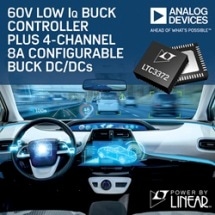 60 V Low IQ Buck Controller Plus 4-Channel 8 A Configurable Buck DC/DCs