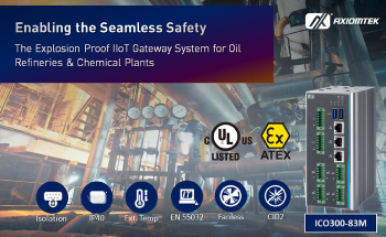 ATEX/CID2 Certified DIN-Rail Fanless IIoT Gateway for Hazardous Deployment - ICO300-83M